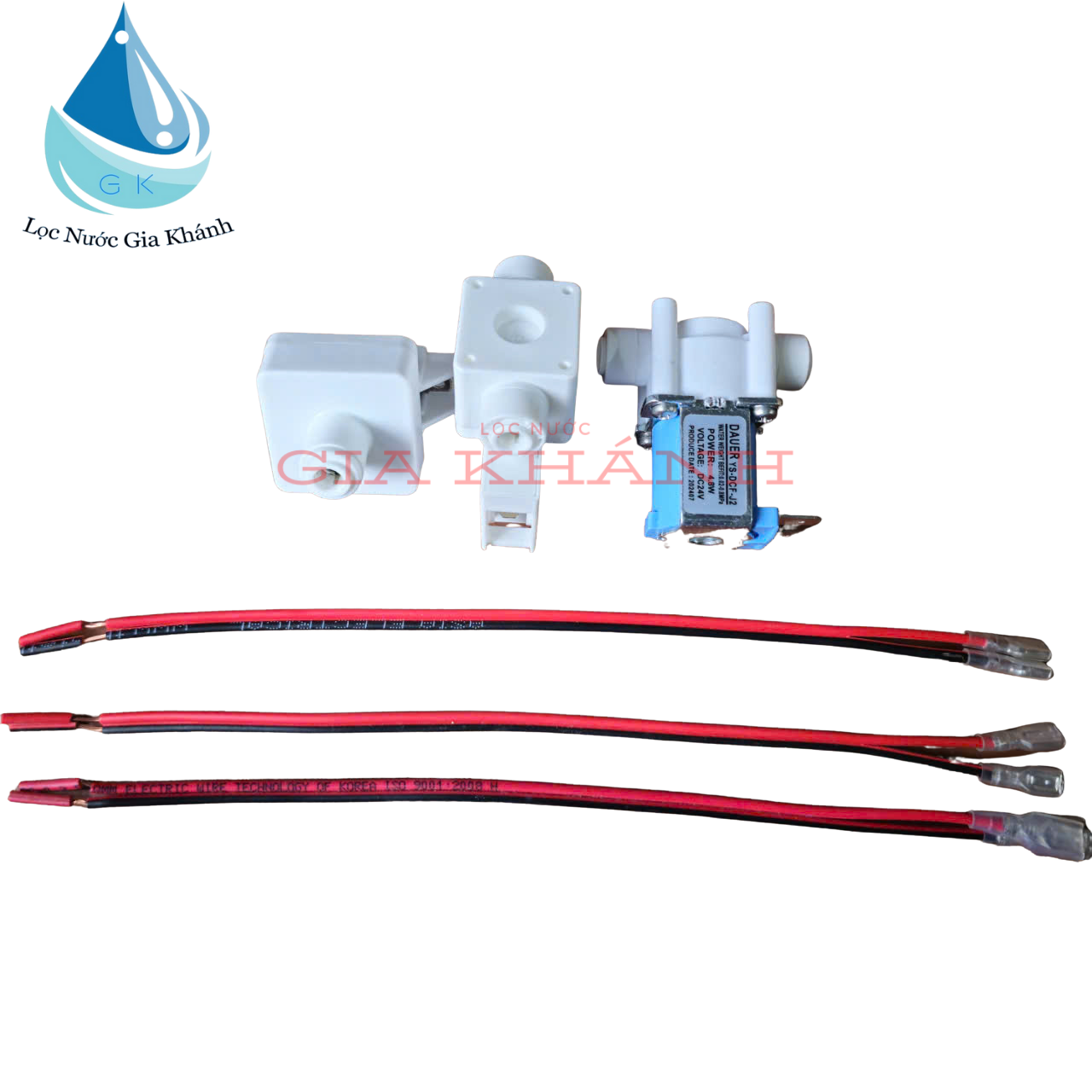 Combo cảm van áp thấp, áp cao & van điện từ nối nhanh 24VDC cho máy lọc nước RO