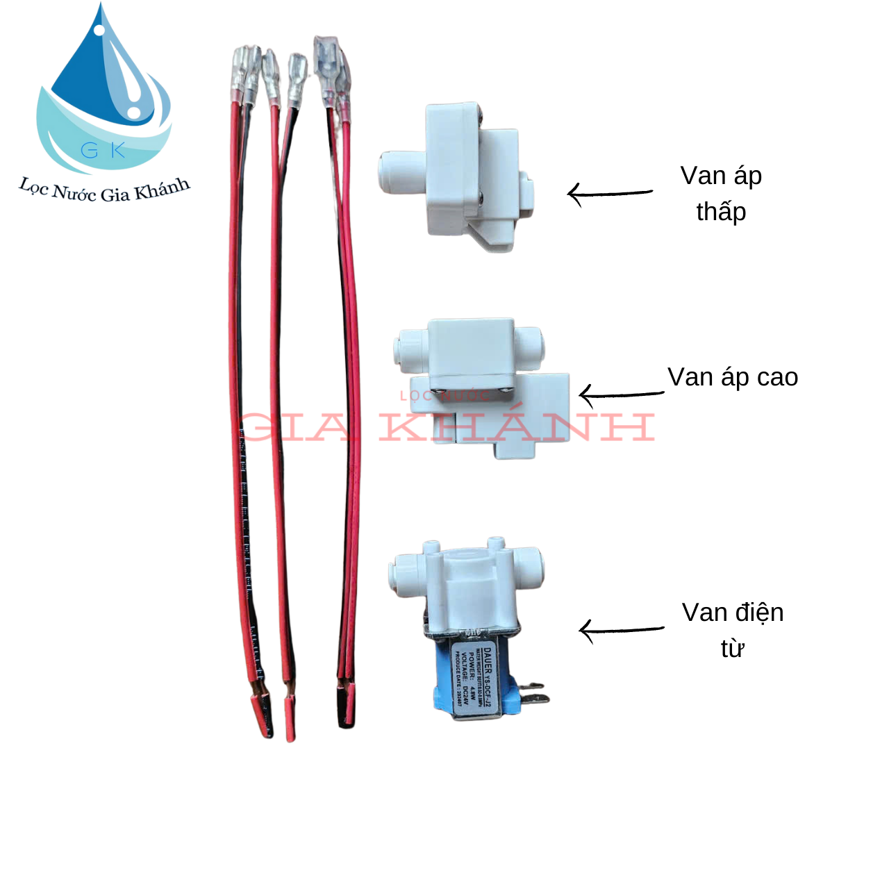 Combo cảm van áp thấp, áp cao & van điện từ nối nhanh 24VDC cho máy lọc nước RO
