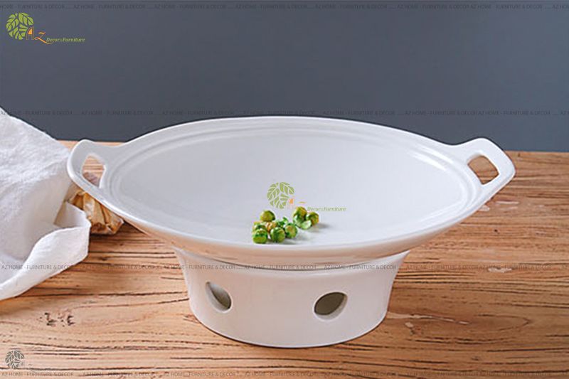 Bếp trắng gốm cách nhiệt đế tròn