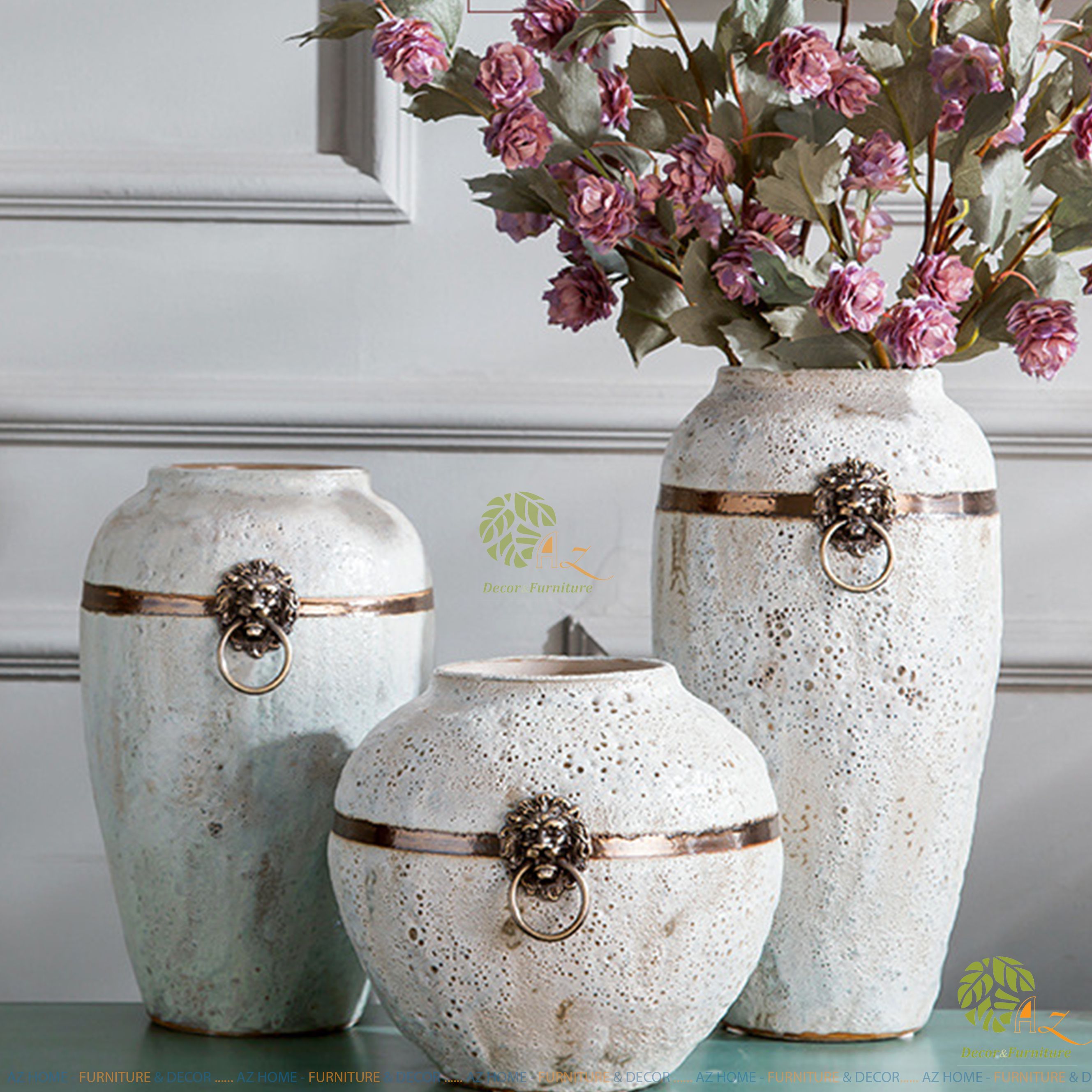 Bình chum hoa nổi trắng 21cm