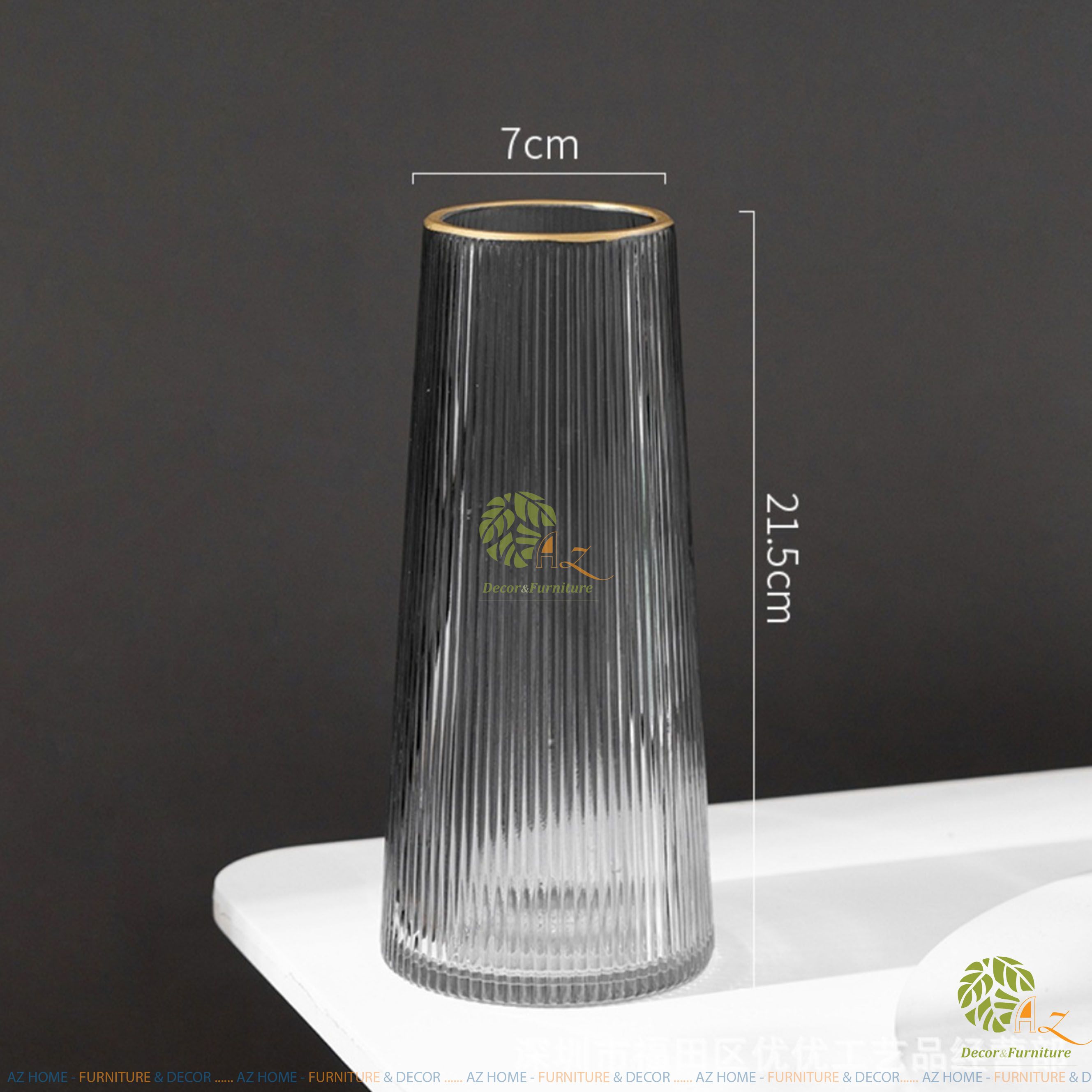 Bình viền vàng sọc dọc xám