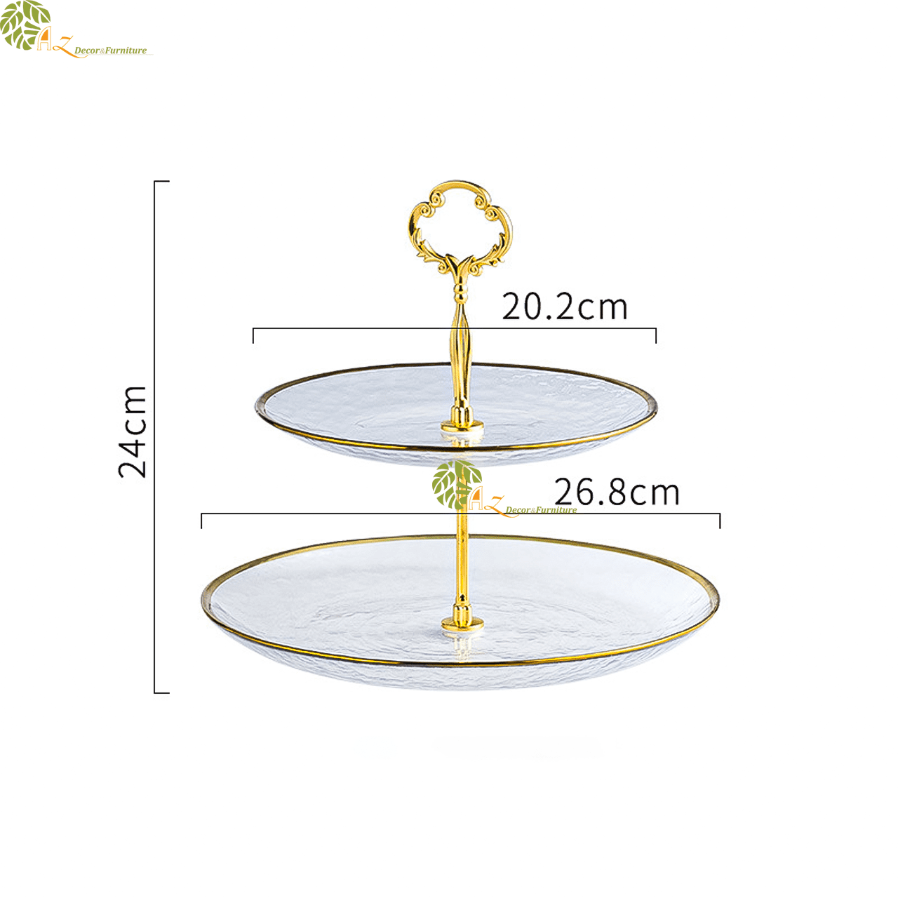 Giá bánh 2 tầng Trong viền vàng