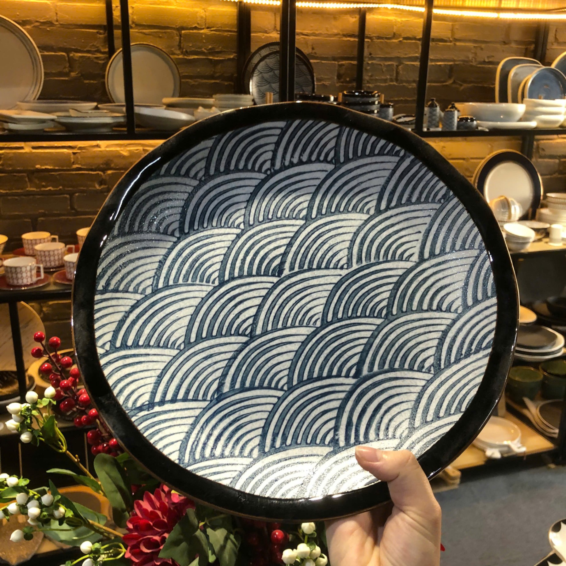 Đĩa tròn hoa Sea Ripple 30cm