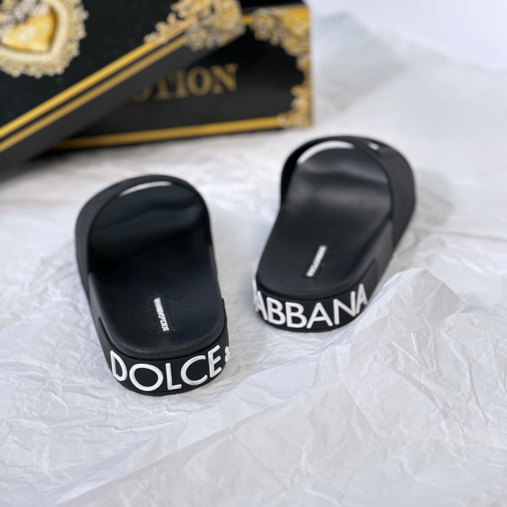 DÉP DOLCE ĐEN LỖ CHỮ CHẠY GÓT TRẮNG CW0143 B9S22 8B939