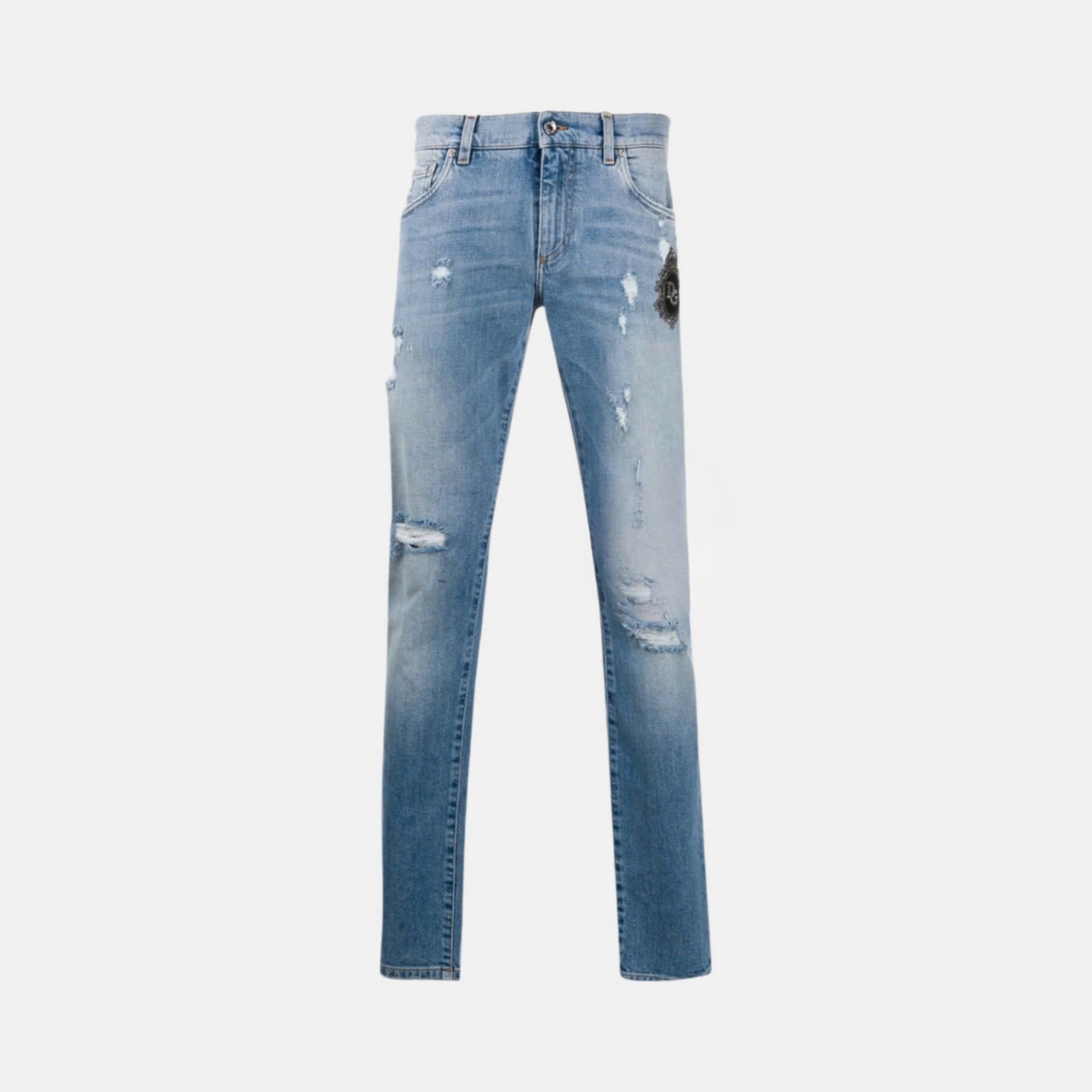 JEAN DOLCE XANH WASH RÁCH 2 ĐÙI THÊU VƯƠNG MIỆN SKINNY GY07LZ G8BZ2