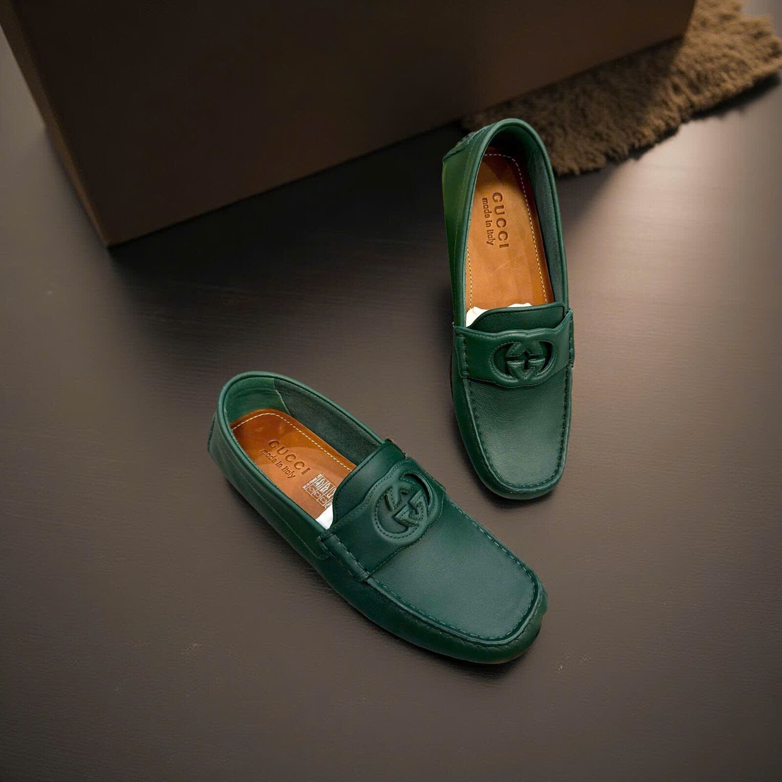 GIÀY MOCA GUCCI XANH RÊU 730148 1XH60 3154