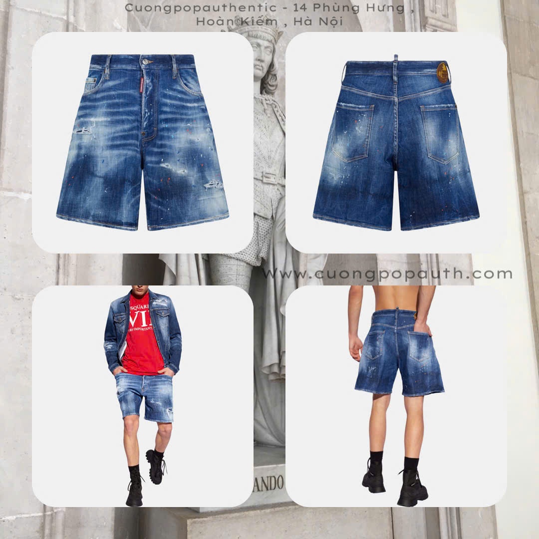 SHORT DSQUARED2 XANH S71MU0797 S30872 470
