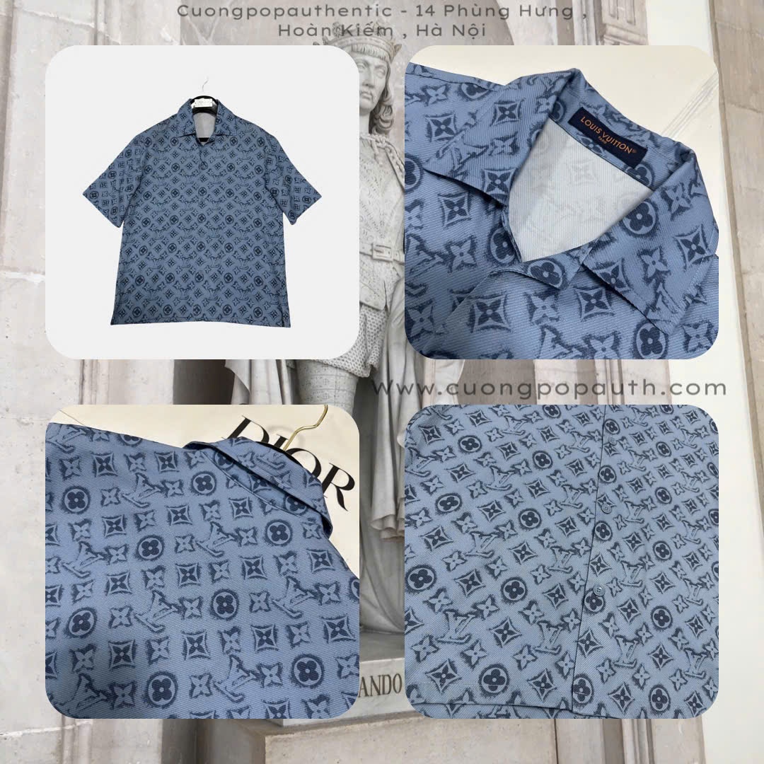 SƠ MI LOUIS VUITTON XANH HỌA TIẾT MONOGRAM RM241MM