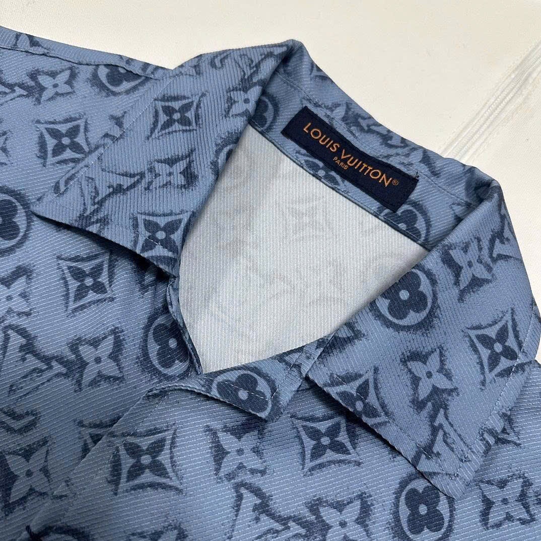 SƠ MI LOUIS VUITTON XANH HỌA TIẾT MONOGRAM RM241MM