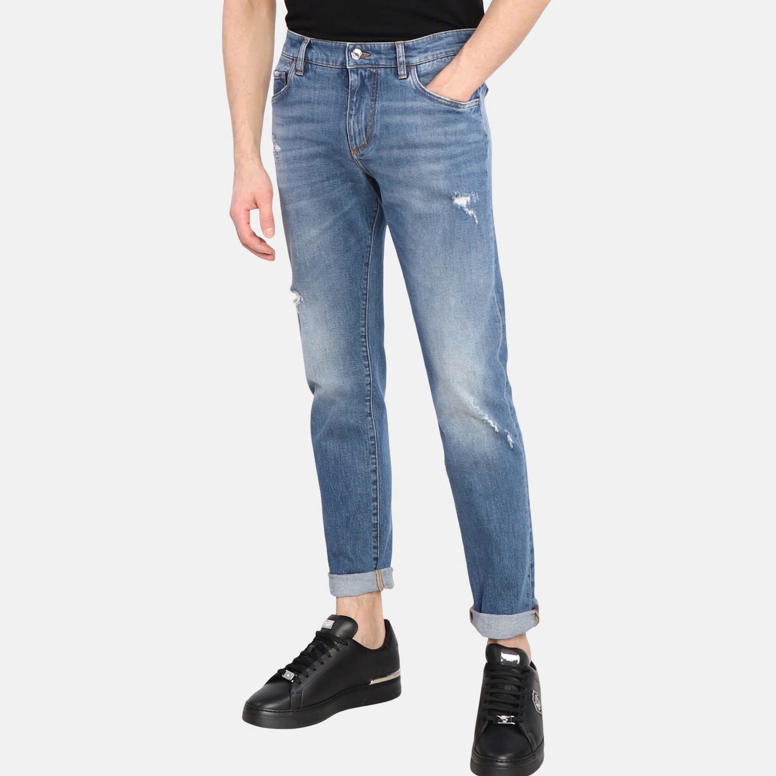JEAN DOLCE XANH WASH RÁCH 2 ĐÙI SLIM GY07CD G8HA9