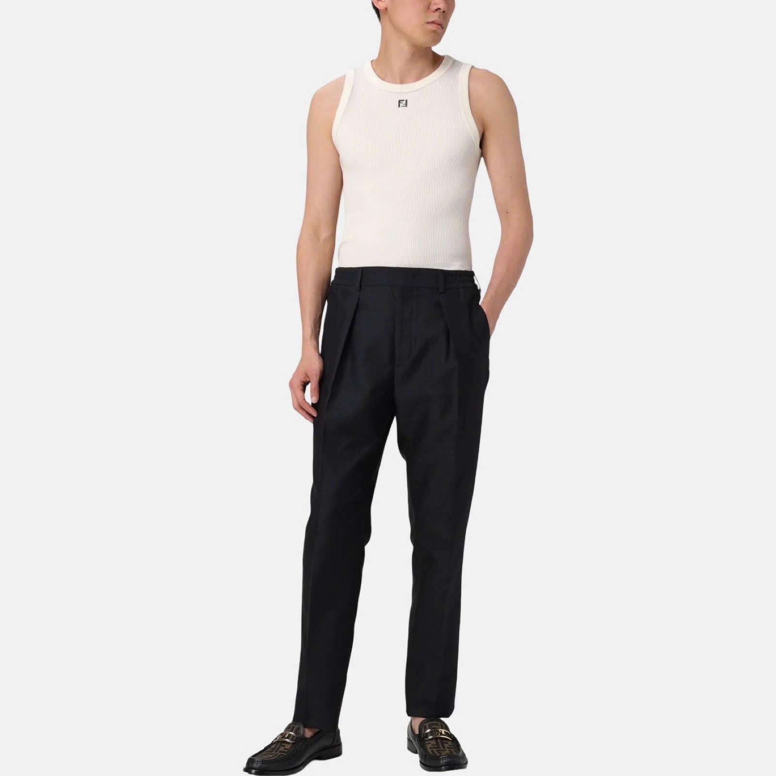 QUẦN ÂU FENDI ĐEN FB0767.AR9D
