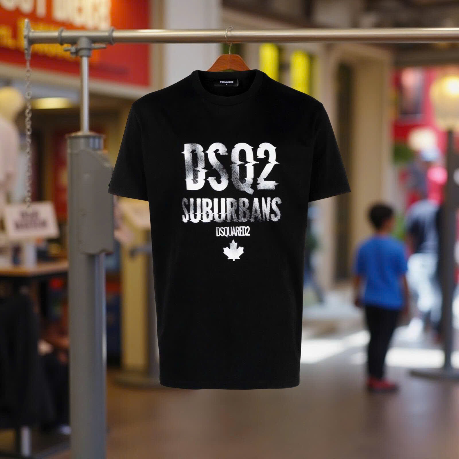 ÁO PHÔNG DSQUARED2 ĐEN CHỮ TRẮNG S74GD1219 D20014 900