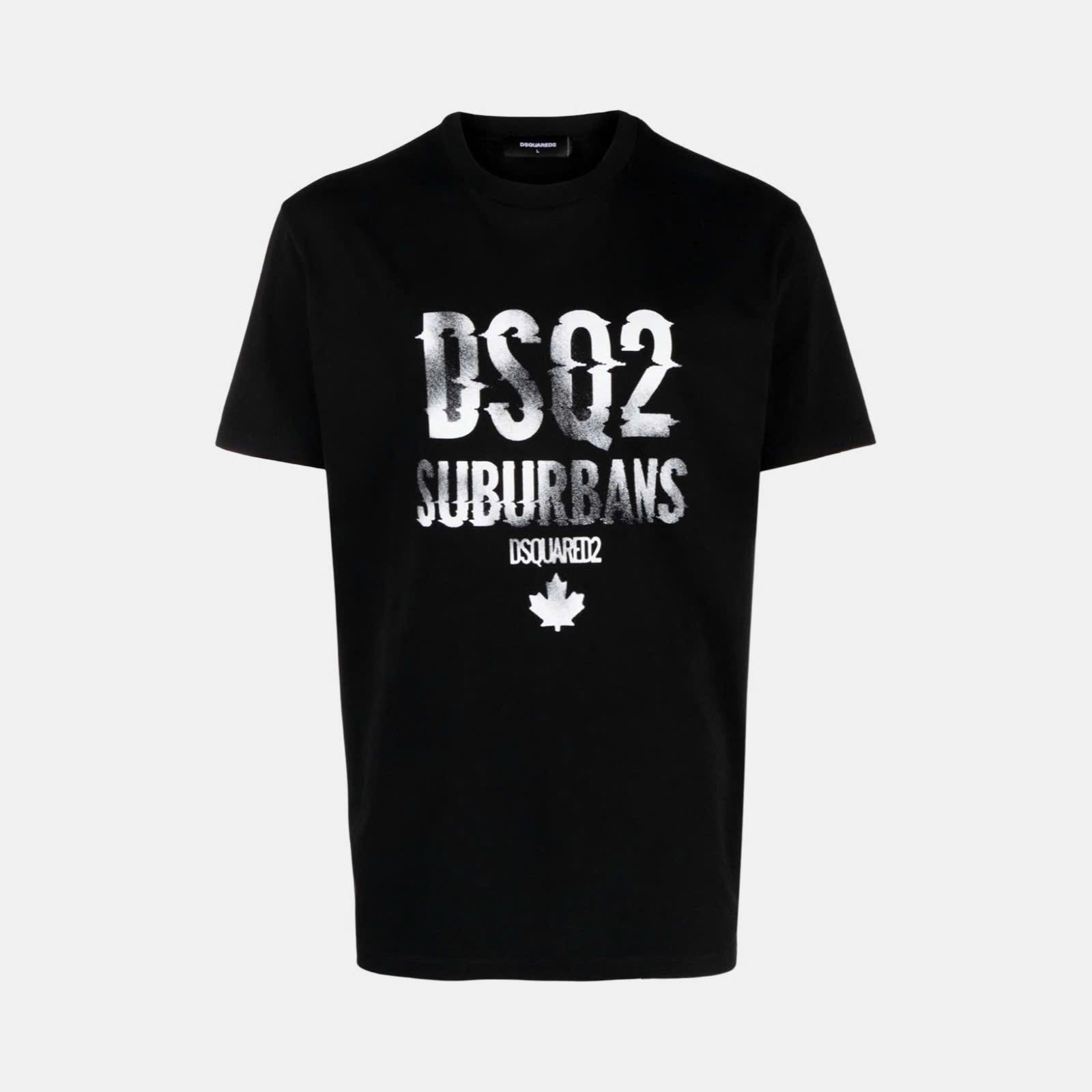 ÁO PHÔNG DSQUARED2 ĐEN CHỮ TRẮNG S74GD1219 D20014 900