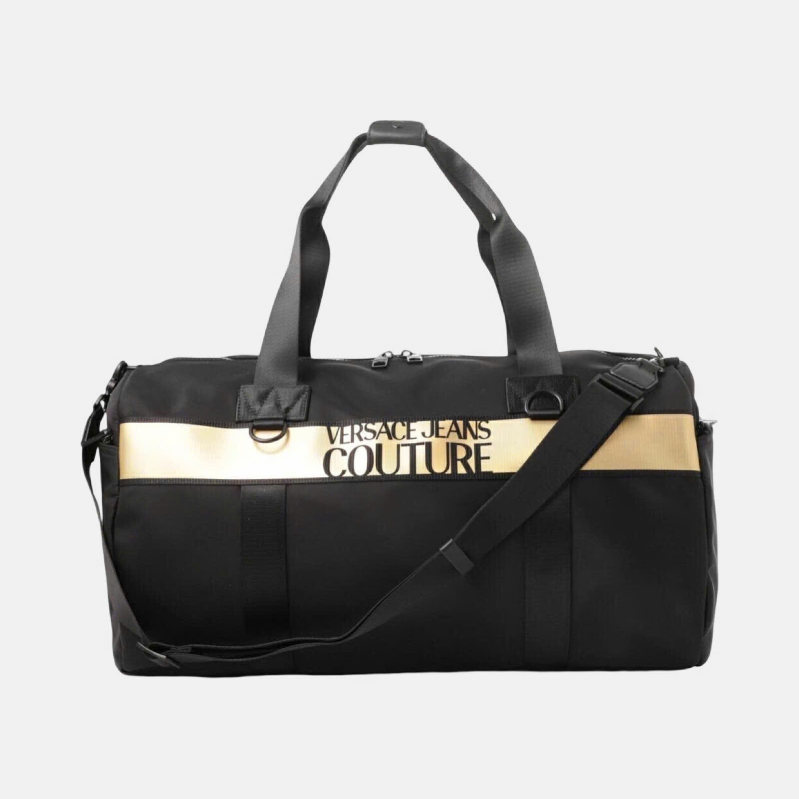 TÚI TRỐNG VERSACE ĐEN SỌC VÀNG 75YA4B93-ZS927_G89