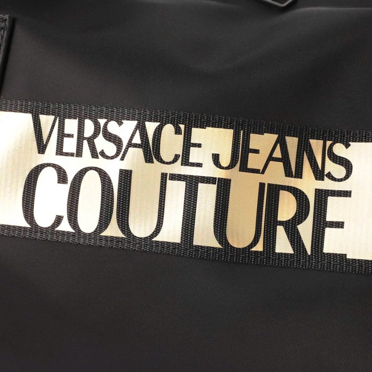 TÚI TRỐNG VERSACE ĐEN SỌC VÀNG 75YA4B93-ZS927_G89