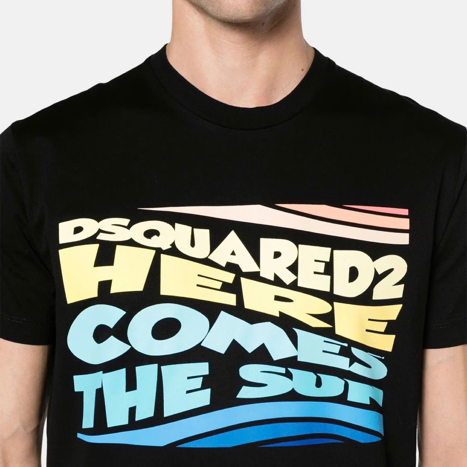 ÁO PHÔNG DSQUARED2 ĐEN HERE S71GD1395 S23009 900