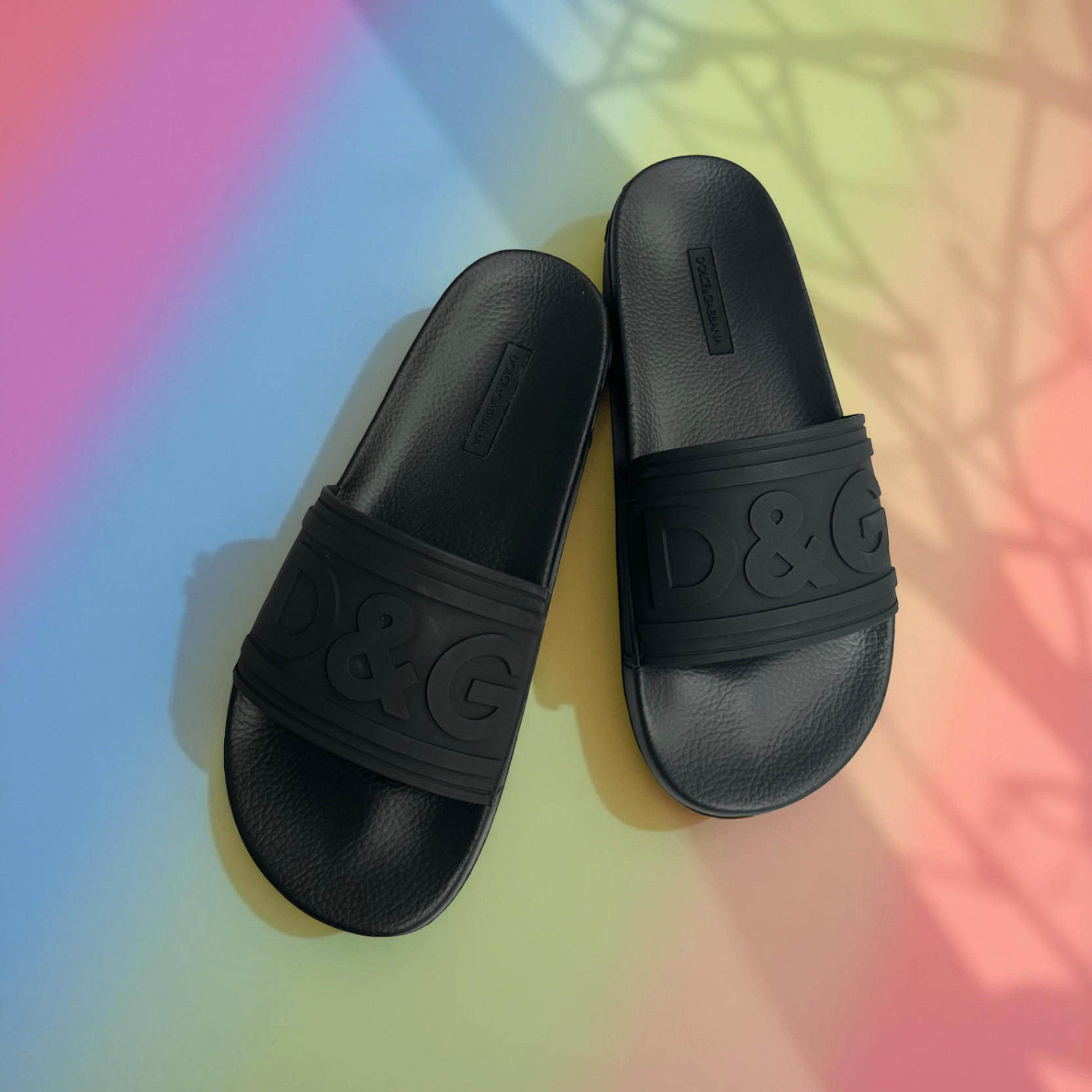 DÉP DOLCE ĐEN CHỮ GÓT CS1786AX3898B956
