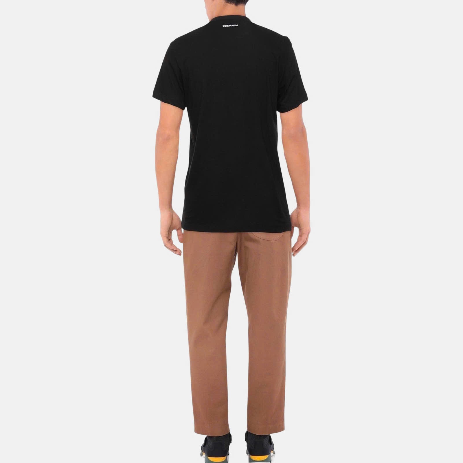 ÁO PHÔNG DSQUARED2 ĐEN CHỮ TRẮNG S74GD0872 S21600 900