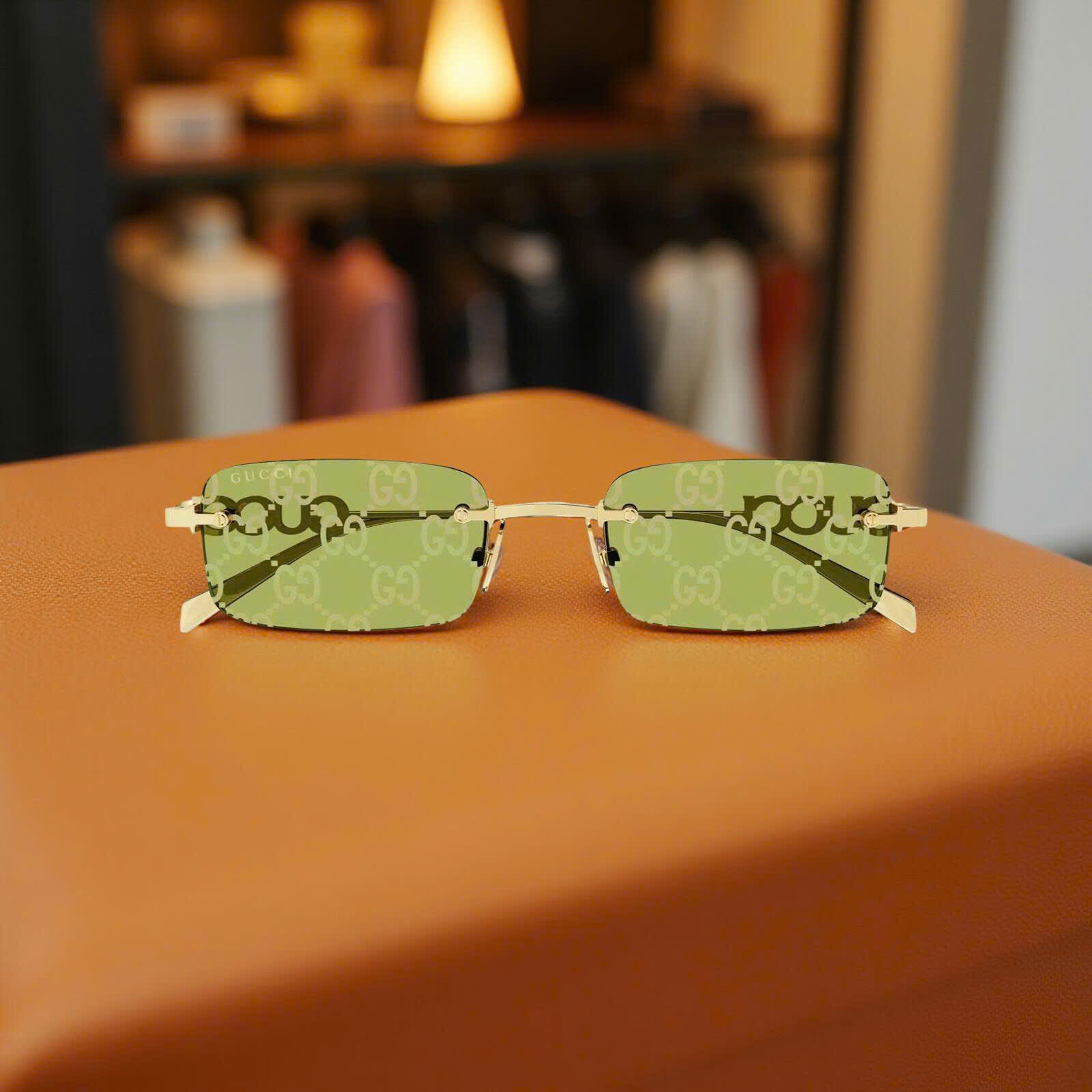 KÍNH GUCCI VÀNG XANH LÁ CÂY GG1808S 002 SIZE 52/20/145