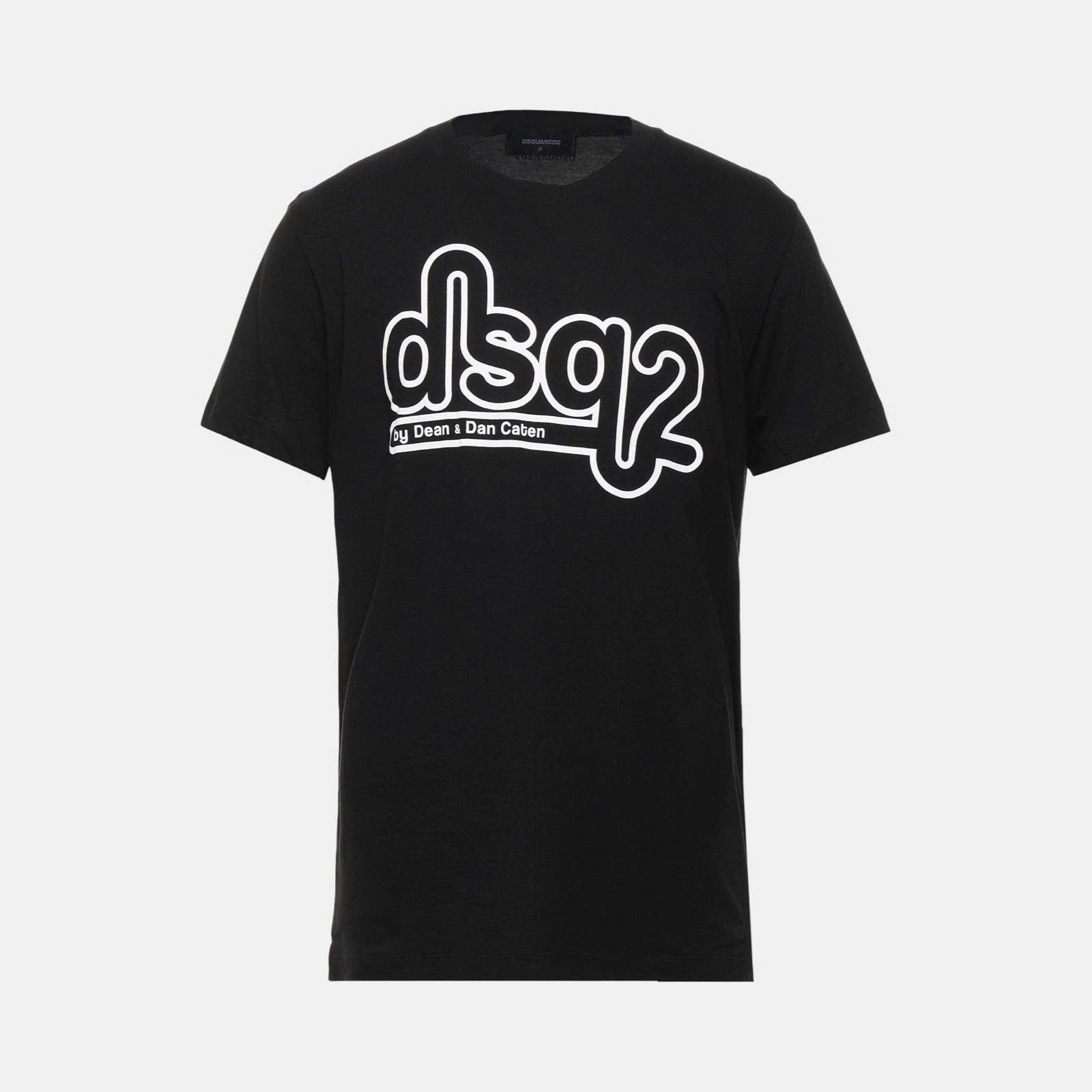 ÁO PHÔNG DSQUARED2 ĐEN CHỮ TRẮNG S74GD0872 S21600 900