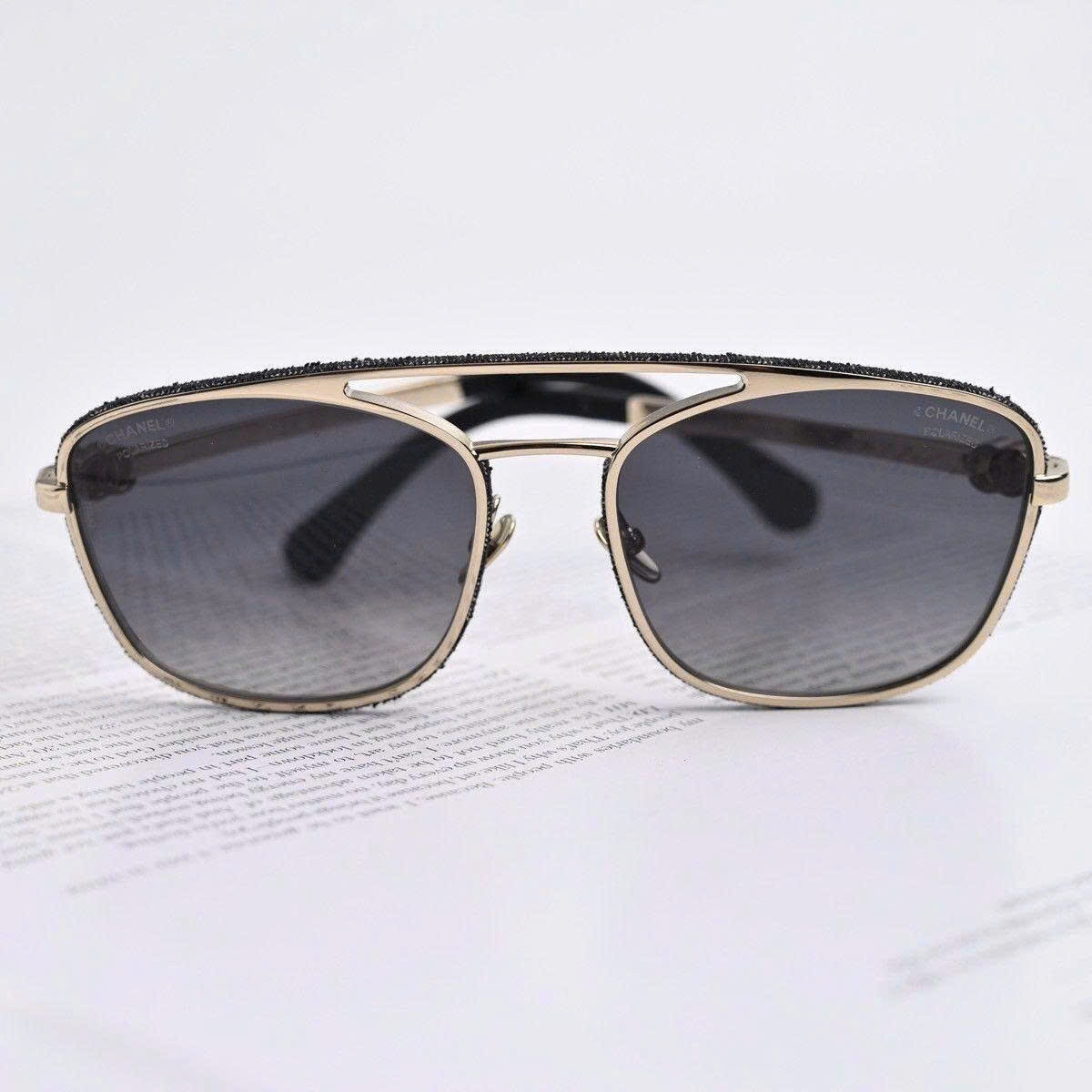 KÍNH CHANEL PALE GOLD BLACK DARK 0CH4290Q C395S8 56/18/140