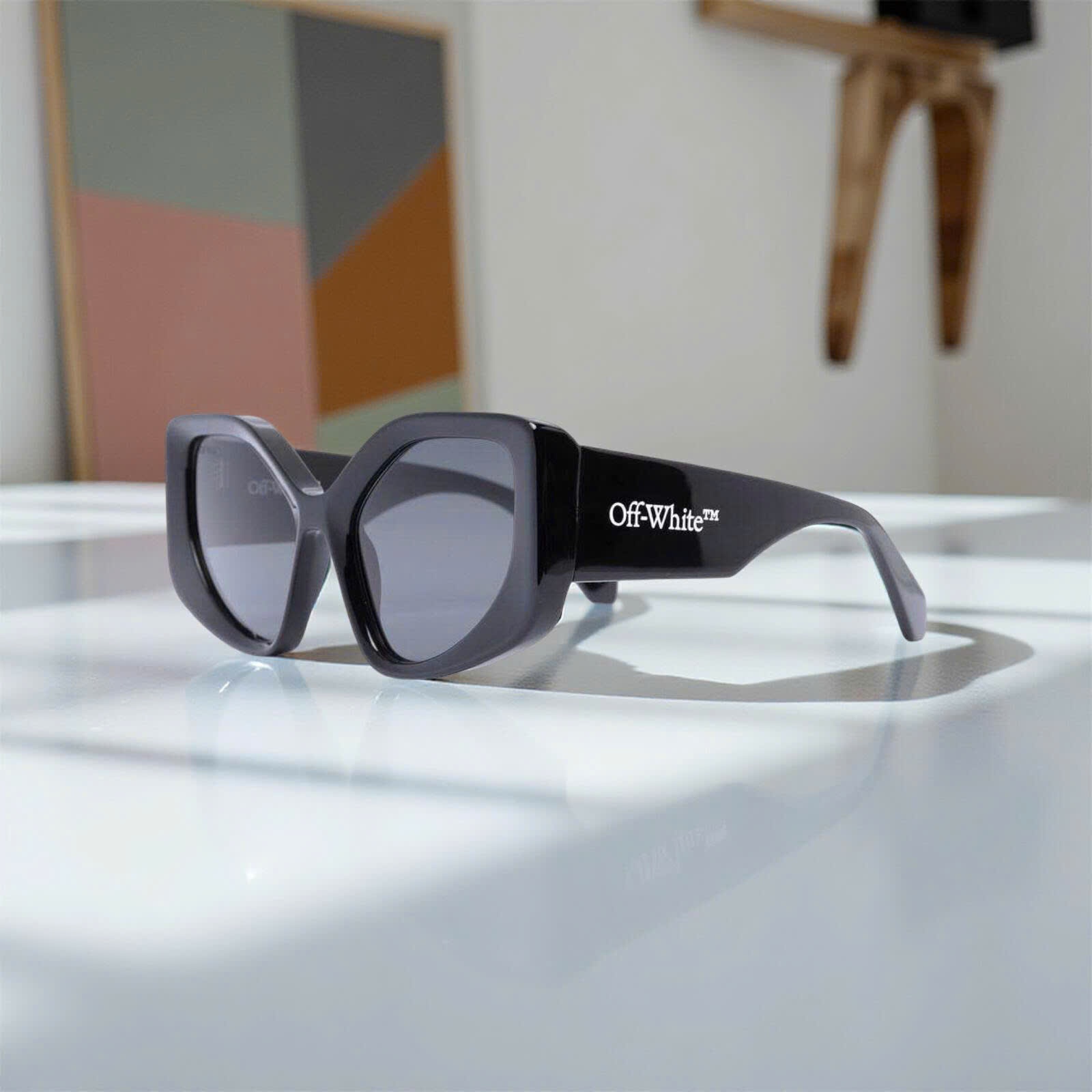 KÍNH OFF - WHITE DENVER SUNGLASSES BLACK DARK GREY OERI062S23PLA0011007 55/19/145
