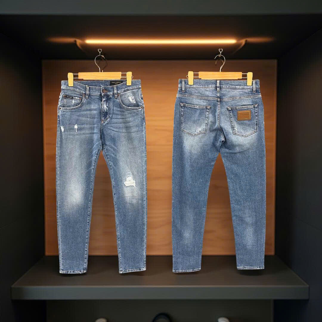 JEAN DOLCE XANH WASH RÁCH 2 ĐÙI SLIM GY07CD G8DO0 S9001