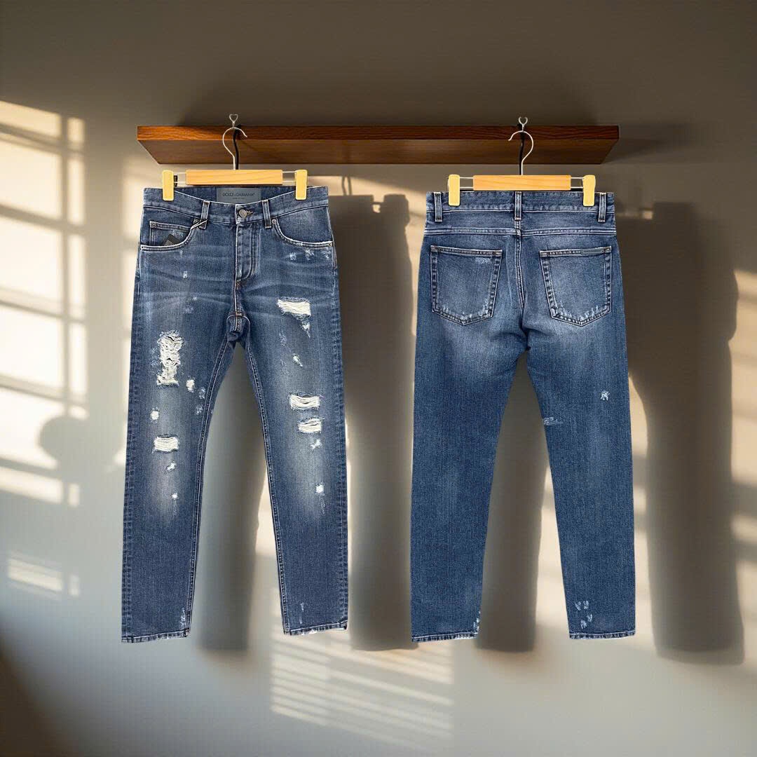 JEAN DOLCE XANH WASH RÁCH 2 ĐÙI G6LBCD G8S36 S9001