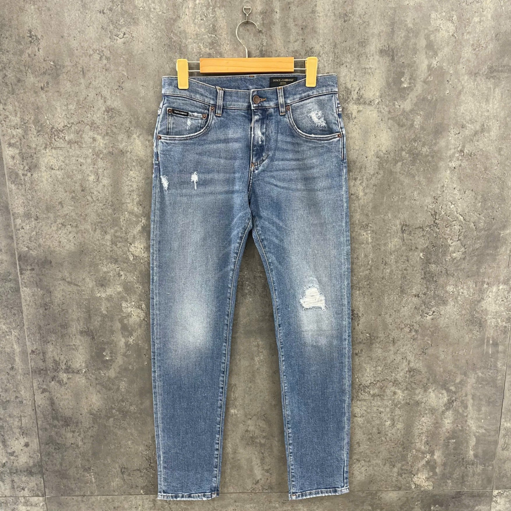 JEAN DOLCE XANH WASH RÁCH 2 ĐÙI SLIM GY07CD G8DO0 S9001