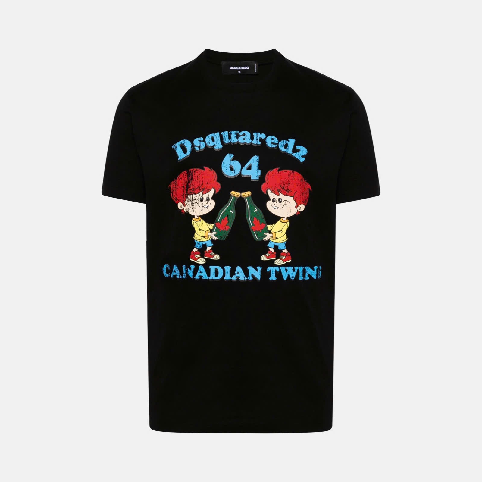 ÁO PHÔNG DSQUARED2 ĐEN CANADLAN TWINS S71GD1396 S23009 900
