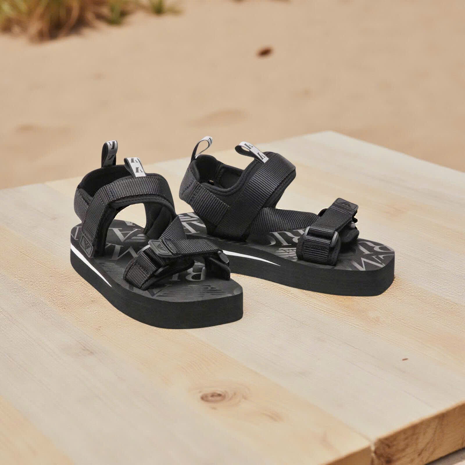 SANDAL EMPORIO ARMANI ĐEN VÂN CHÌM