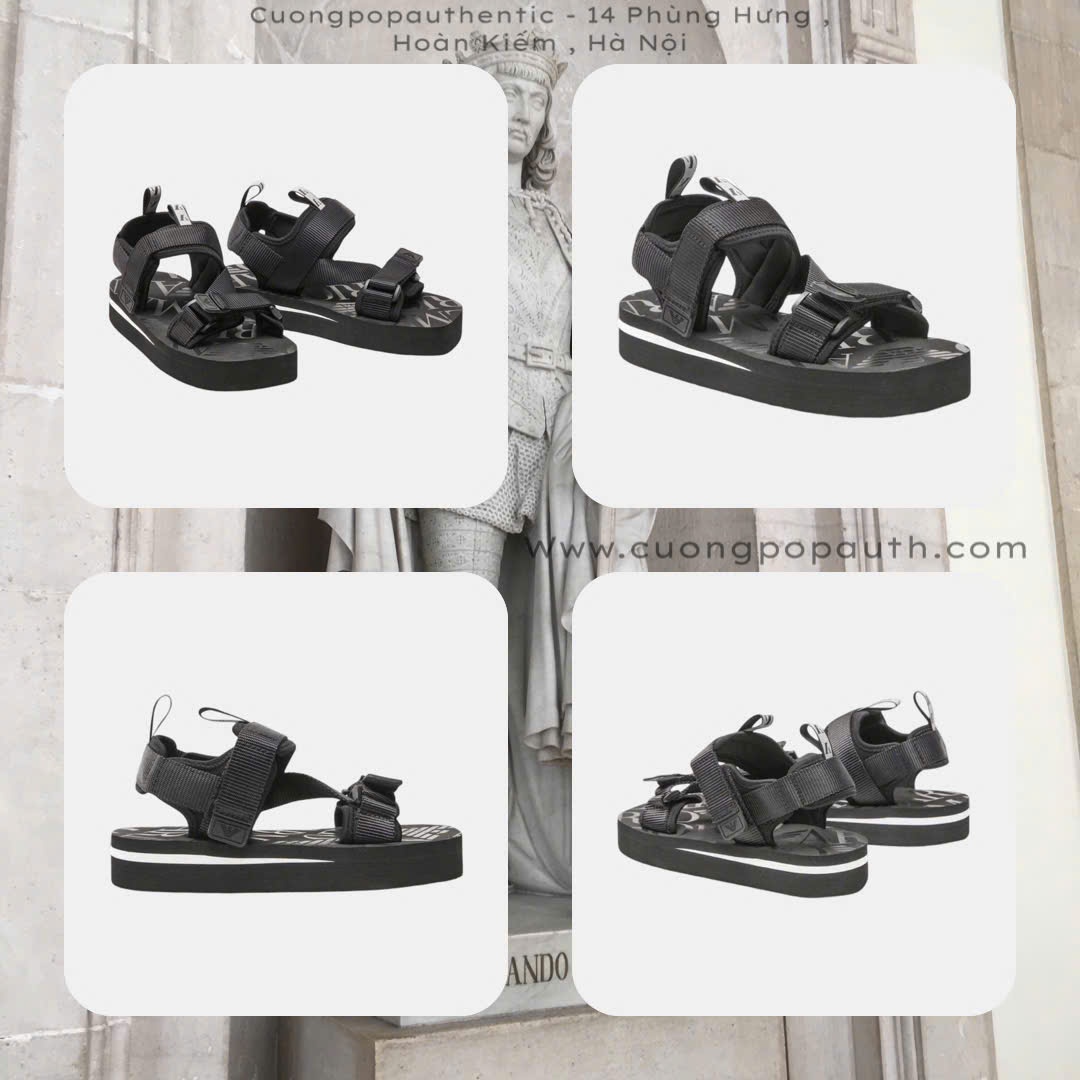 SANDAL EMPORIO ARMANI ĐEN VÂN CHÌM