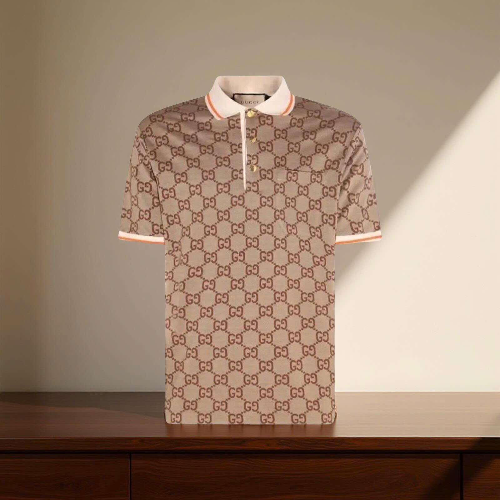 POLO GUCCI VÀNG HỌA TIẾT MONOGRAM 742384XJFGU2270
