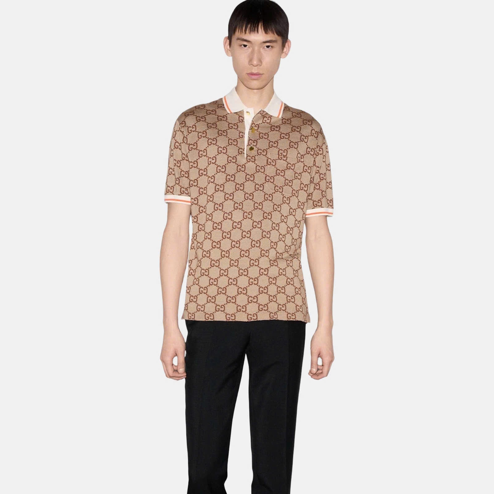 POLO GUCCI VÀNG HỌA TIẾT MONOGRAM 742384XJFGU2270