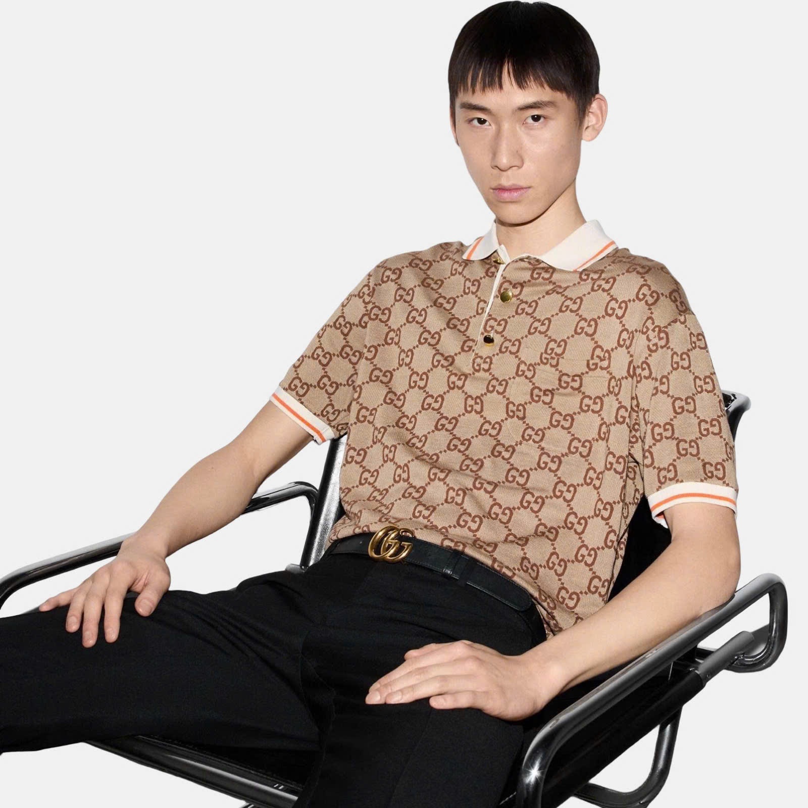 POLO GUCCI VÀNG HỌA TIẾT MONOGRAM 742384XJFGU2270