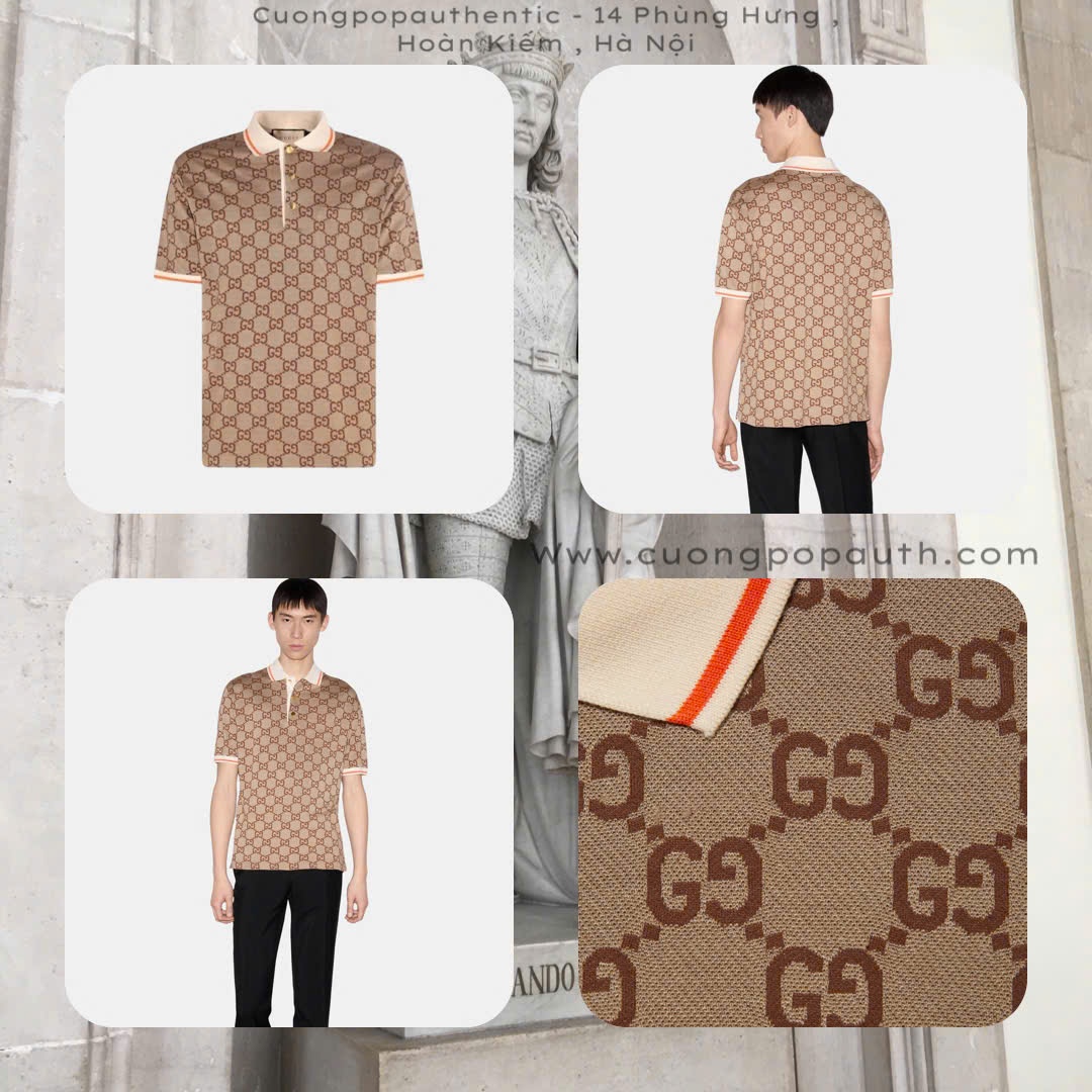 POLO GUCCI VÀNG HỌA TIẾT MONOGRAM 742384XJFGU2270