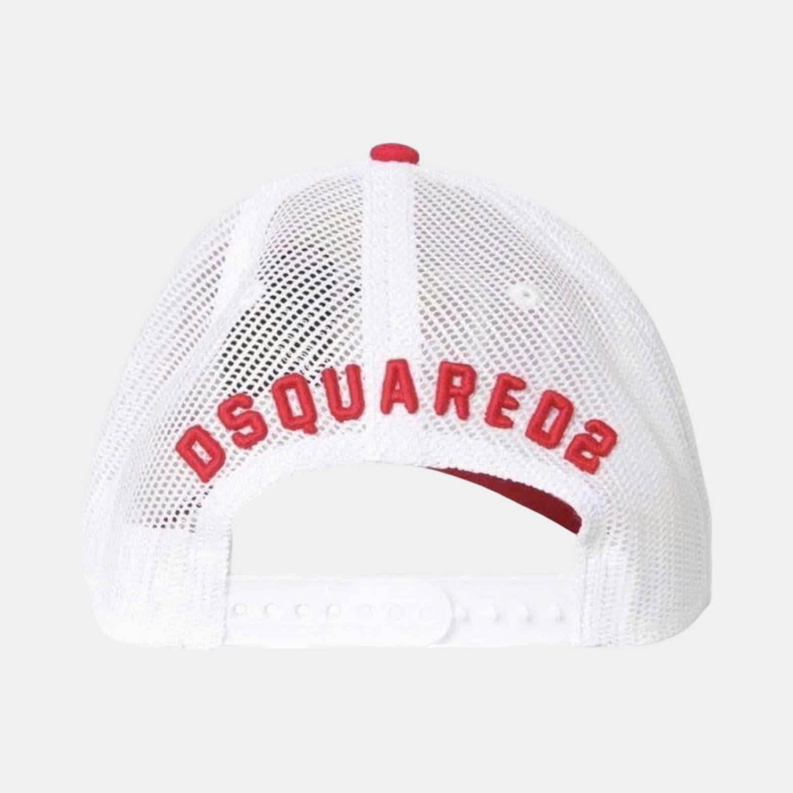 MŨ DSQUARED2 ĐỎ ICON TRẮNG LƯỚI BCM4001 05CM0353 M818
