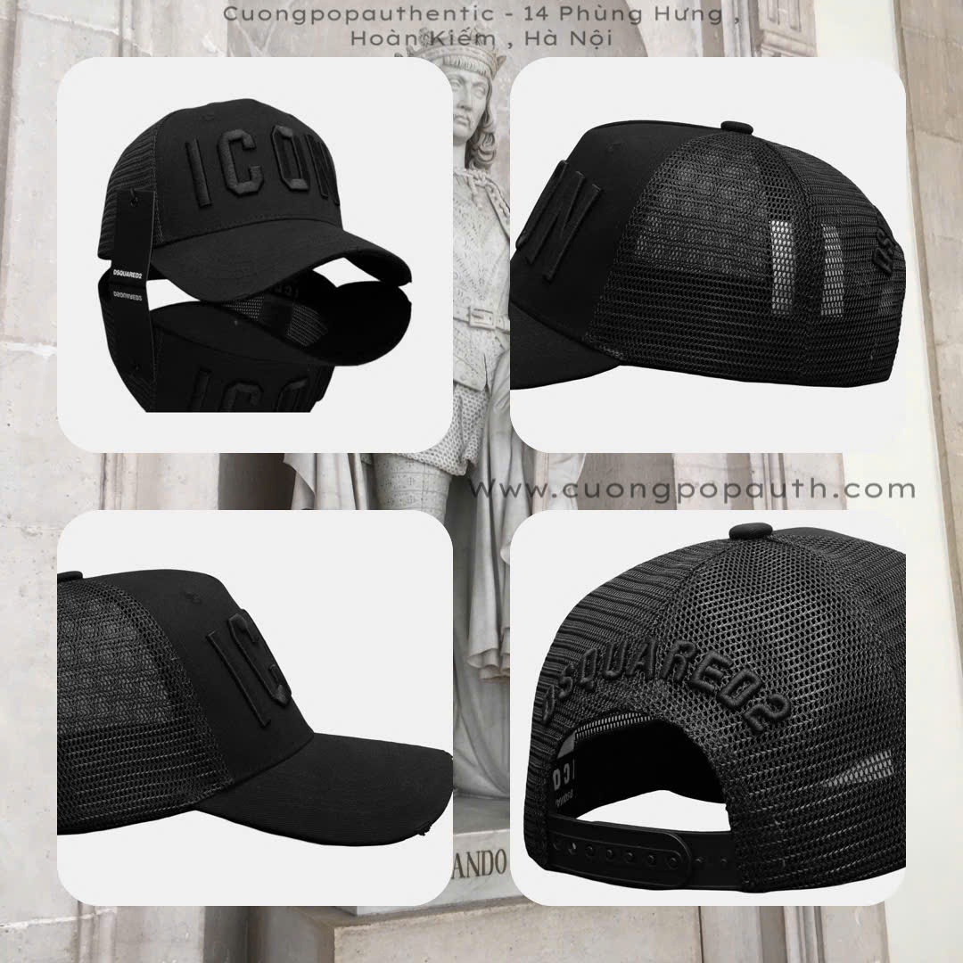 MŨ DSQUARED2 ĐEN ICON ĐEN BCM4001-05C00001