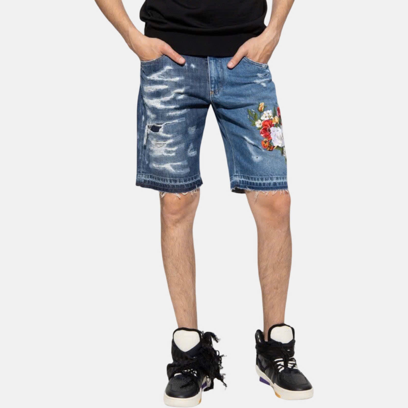 SHORT DOLCE WASH RÁCH HOA HỒNG GWUACZ G8EM1