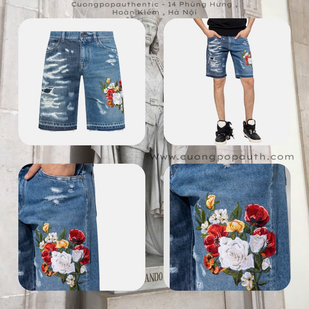 SHORT DOLCE WASH RÁCH HOA HỒNG GWUACZ G8EM1