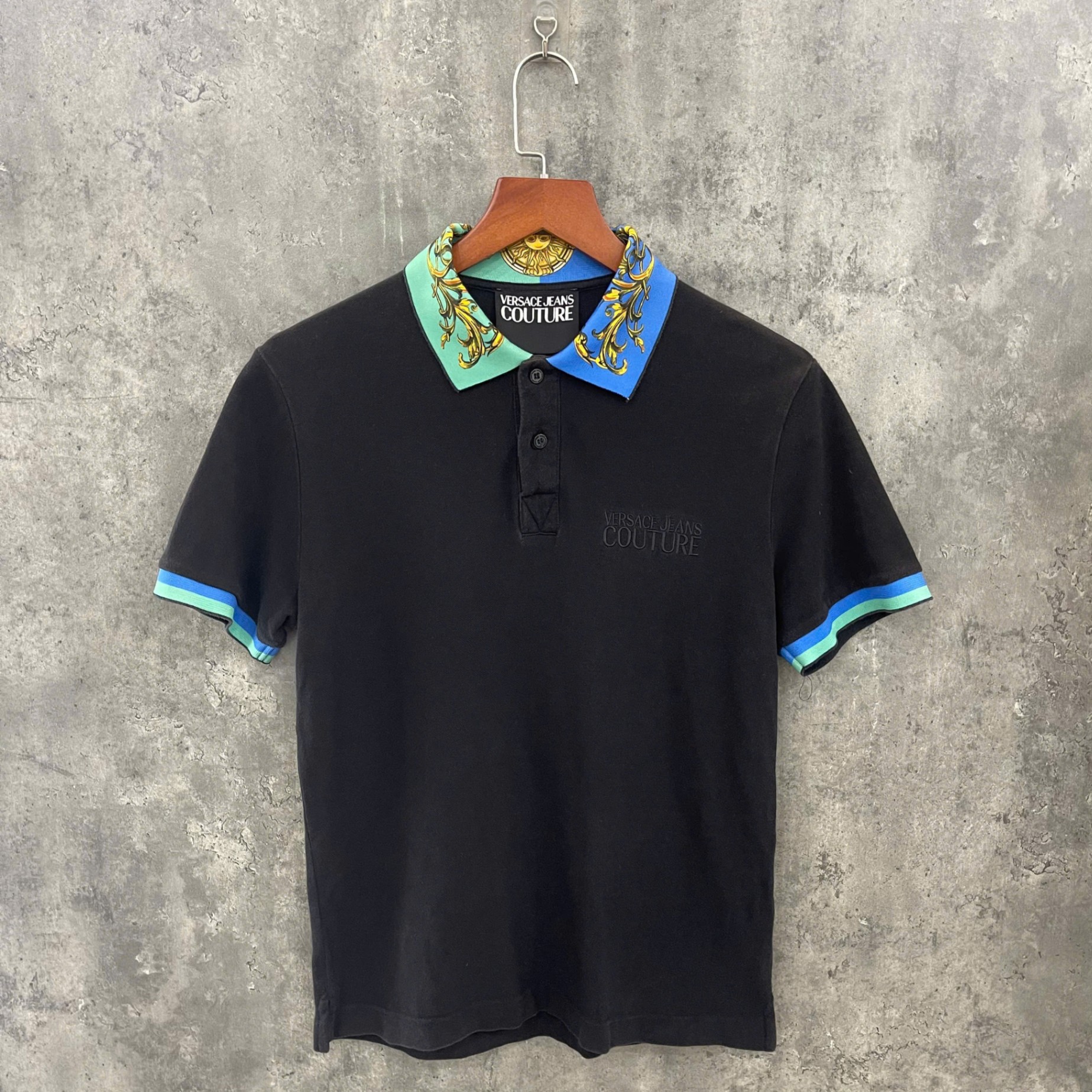 POLO VERSACE CHECK CỔ XANH CP1235 LIKE NEW
