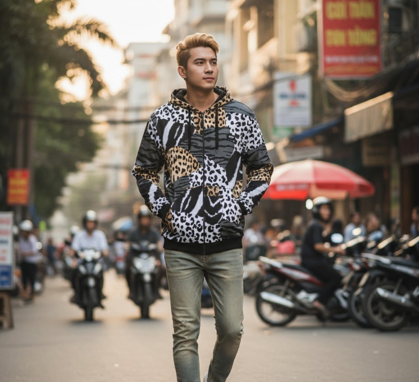 ÁO KHOÁC MOSCHINO VÂN BÁO T1708 2334 1888