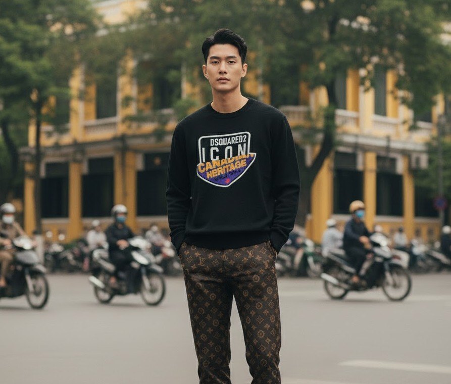 ÁO LEN DSQUARED2 ĐEN KHIÊN ICON TRẮNG S79HA0005 S17677 961