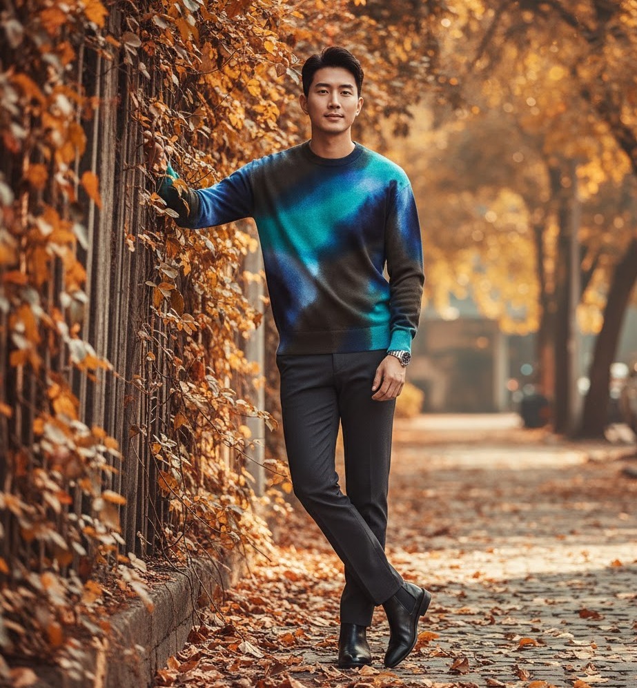 ÁO LEN ARMANI HOẠ TIẾT XANH A414132007000