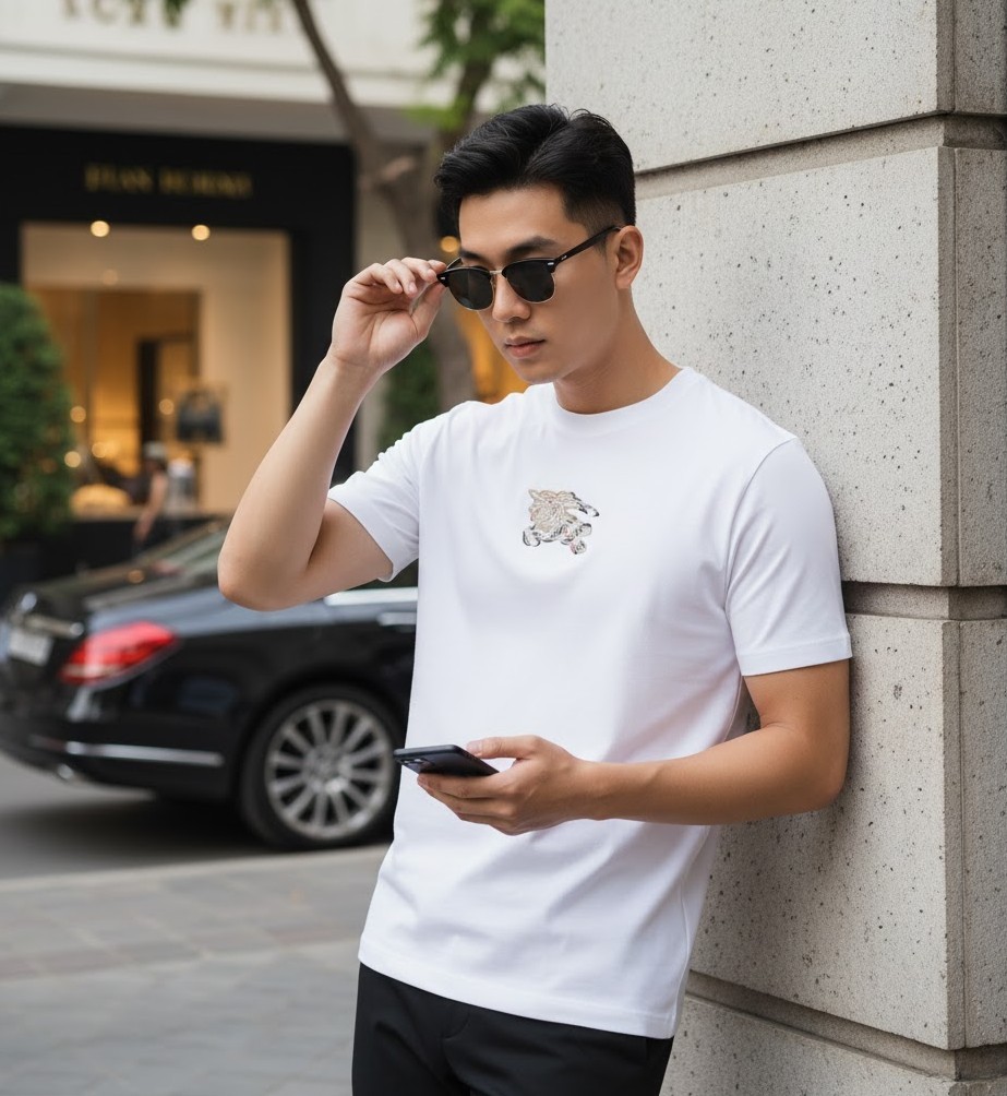 ÁO PHÔNG BURBERRY TRẮNG 8116170 B7078