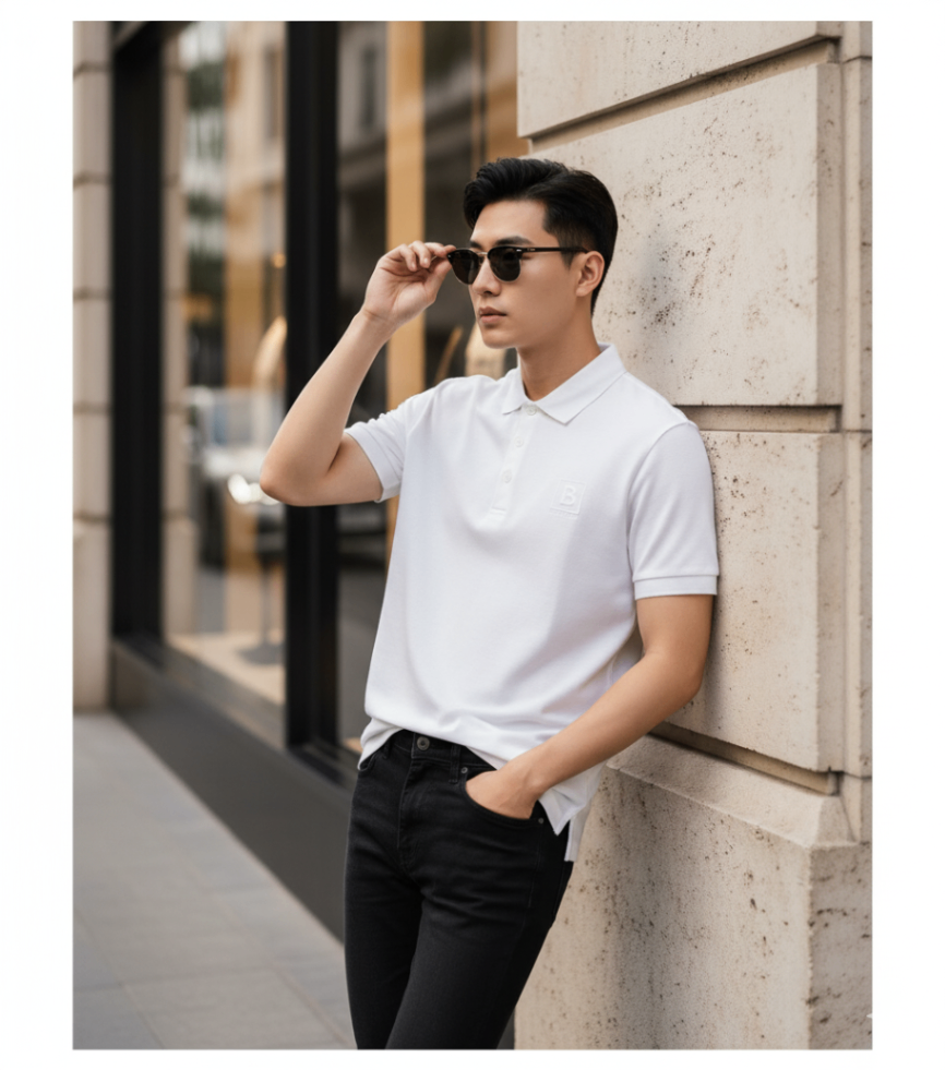 POLO BURBERRY TRẮNG CHỮ B 8053026