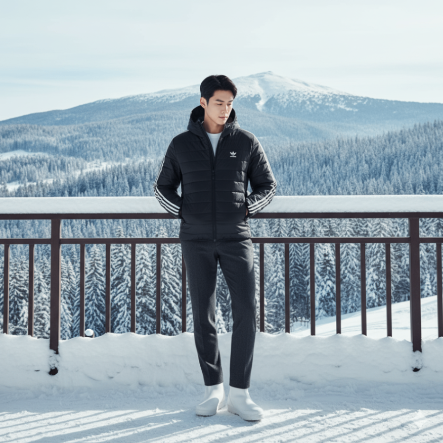 ÁO KHOÁC ADIDAS ĐEN CÓ MŨ HL9211
