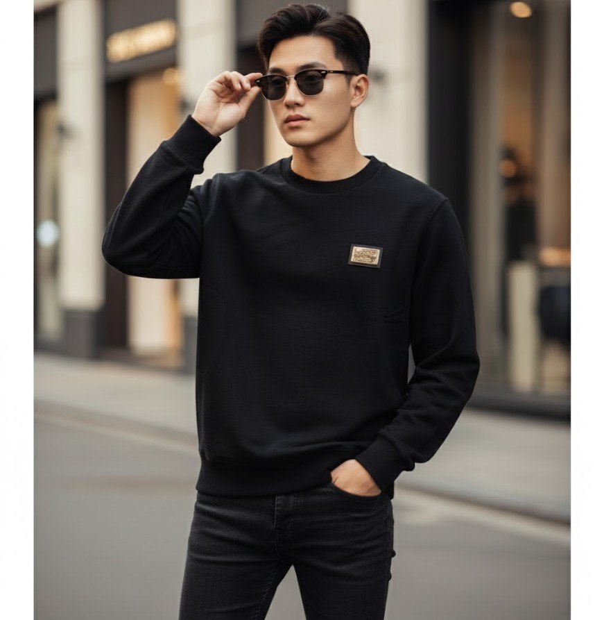 ÁO LEN DOLCE ĐEN SỢI CASHMERE TAG SƯỚC G9SY5TG7L8H - 48