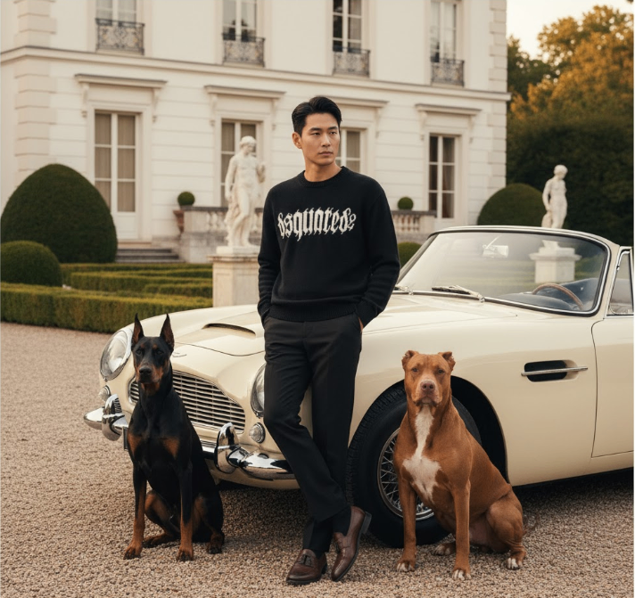 ÁO LEN DSQUARED2 ĐEN CHỮ TRẮNG S74HA1416 S18469 961BT