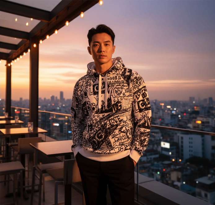 HOODIE DOLCE TRẮNG CHỮ ĐEN G9YV5TG7L8K